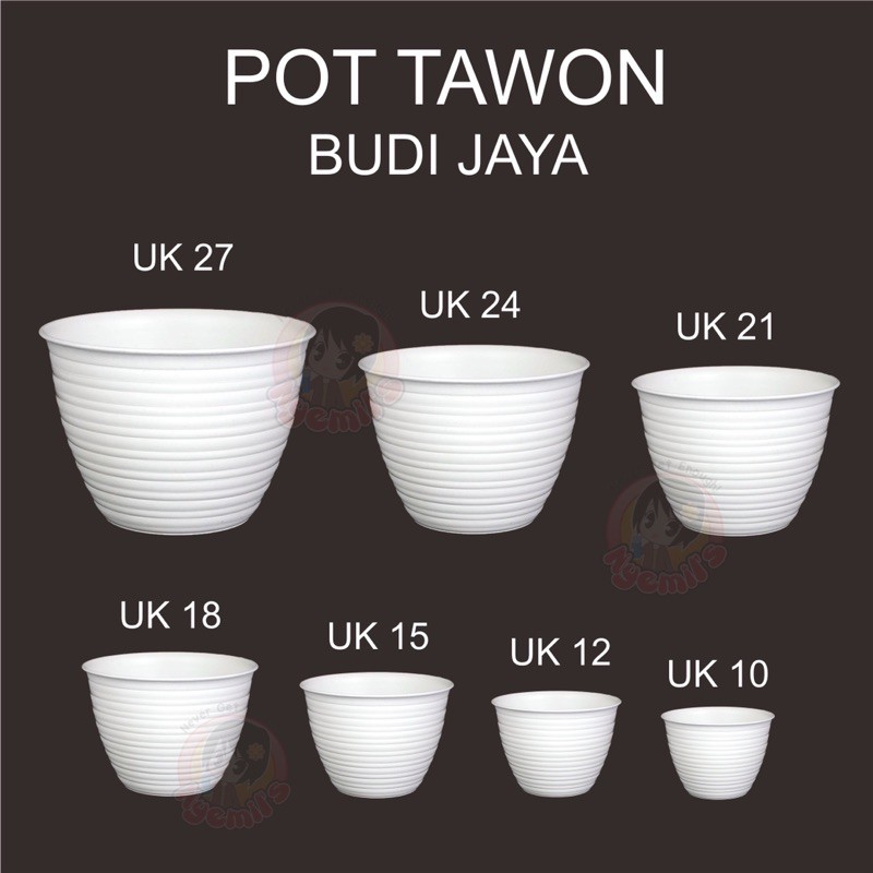 Pot Tawon BUDI JAYA ukuran 21, 24, 27 - pot putih tawon BJP original