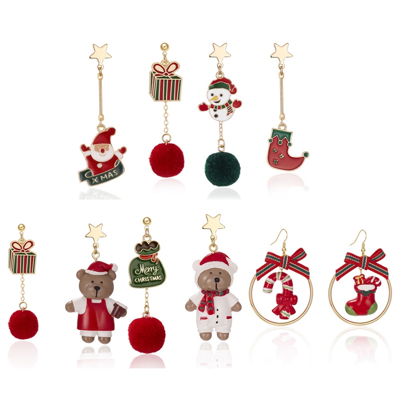 Fancyqube Christmas Earrings Merry Christmas Decorations For Home Navidad 2021 Christmas Ornaments Xmas Navidad Gifts