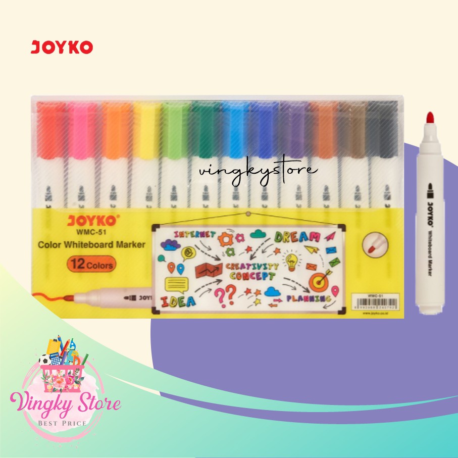 

Spidol Papan Tulis warna / Whiteboard Marker Joyko WMC-51