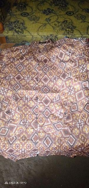 Sanvanina Kemeja Batik Songket Panjang Diamond Brown E-1071