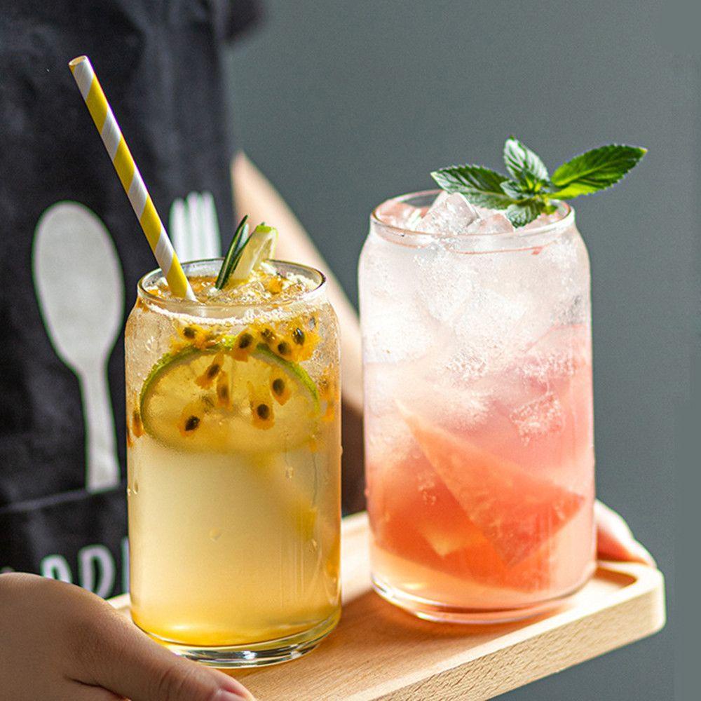 Solighter Clear Glass Cup High Borosilicate 350ml 550ml Perlengkapan Minum Beer Teh Jus Susu