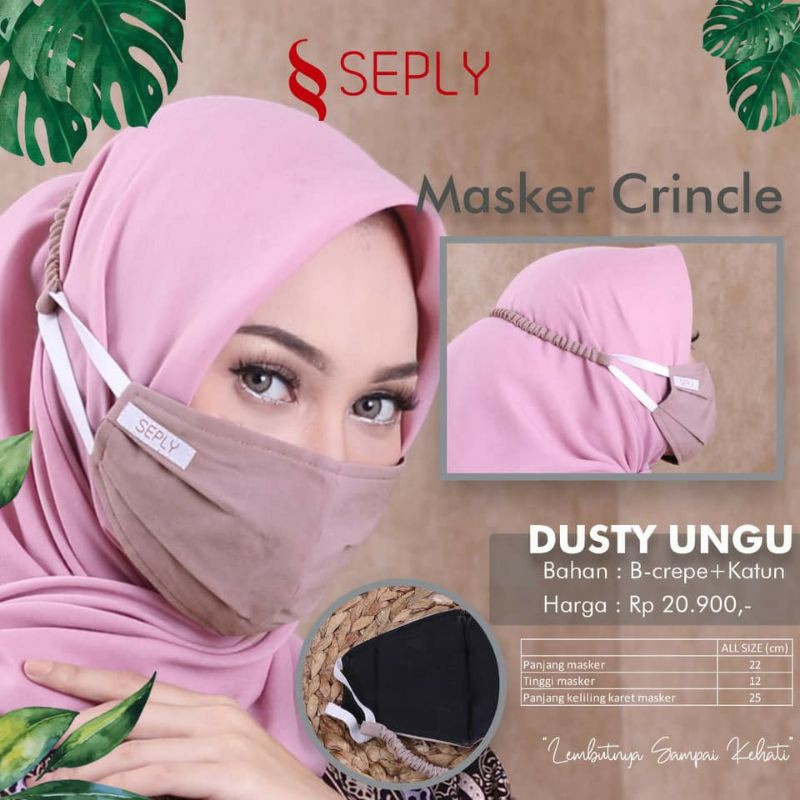 MASKER KAIN POLOS CRINCLE || SEPLY