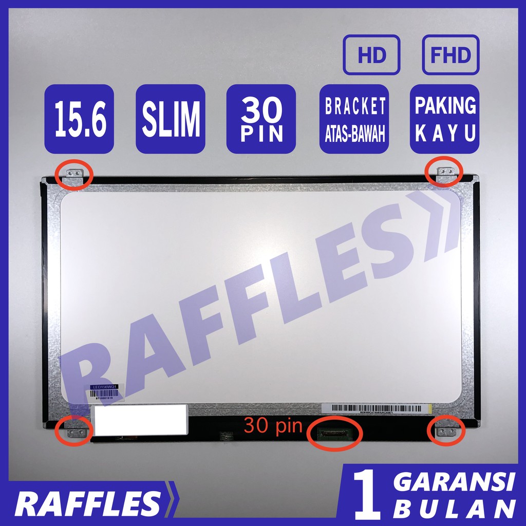 Display LCD Per ASUS N551JX, N551VW, N551ZU, N552VW, N552VX – 15,6" Full HD, Connettore 30 Pin