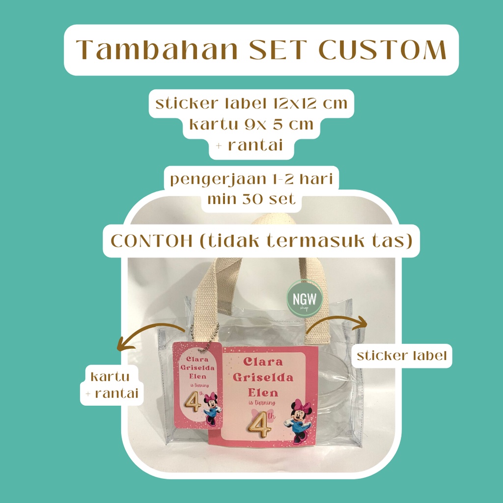 CUSTOM tambahan hampers label kartu dan rantai