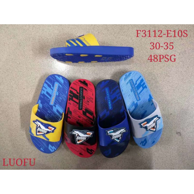 PROMO NEW SANDAL LUOFU TERBARU SENDAL ANAK COWO LAKI LAKI KARET SLIDE LUOFU SELOP