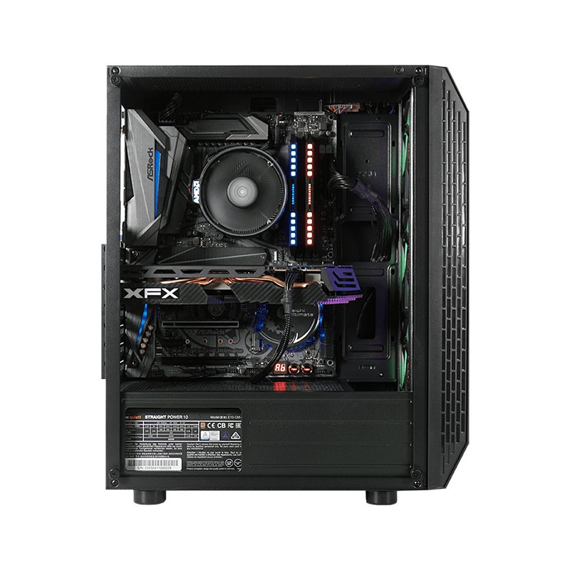 Cubegaming FRINS - Mesh Tempered Glass Case Free 3 Fans RGB - Hitam