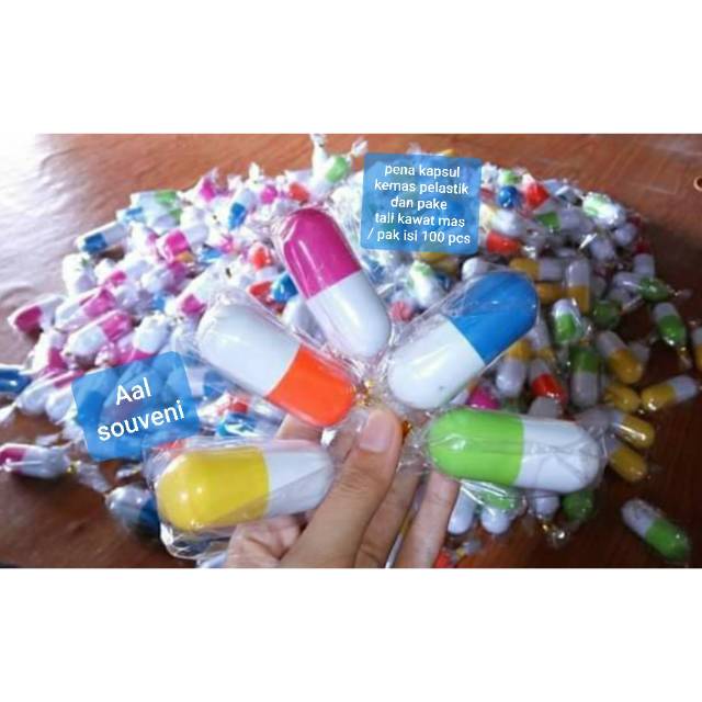 

Souvenir pena kapsul kemasan pelastik / pak isi 100 pcs