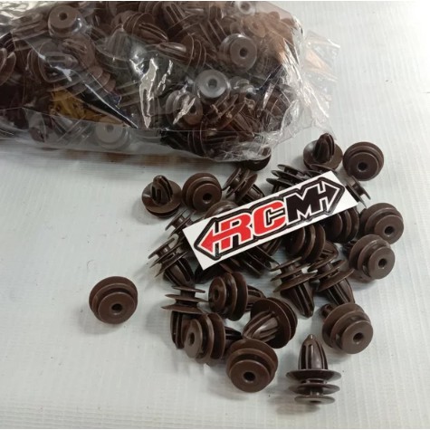 HARGA PER 5 BIJI BAUT RIVET KLIP CLIP CENGKEH PLASTIK NOK KNOK DOOR TRIM PINTU MOBIL UNIVERSAL COKLAT