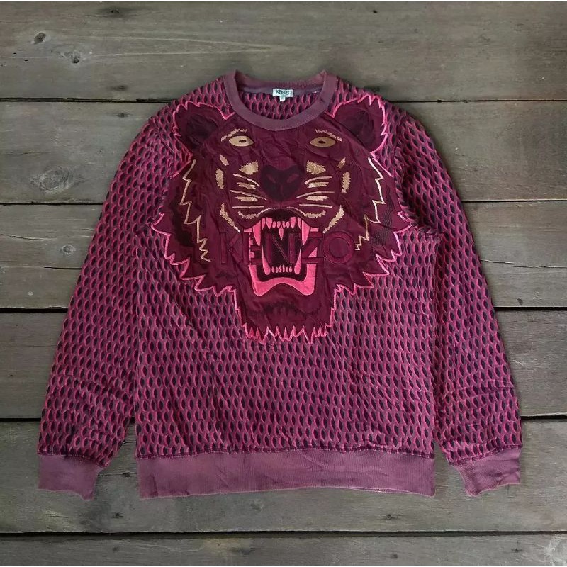 crewneck kenzo tiger full print second dan bekas