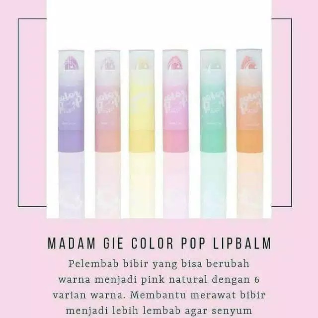 ❣️Rakkistore99❣️ Madame Gie Color Pop Lip balm (satuan/1set) (100% Original)