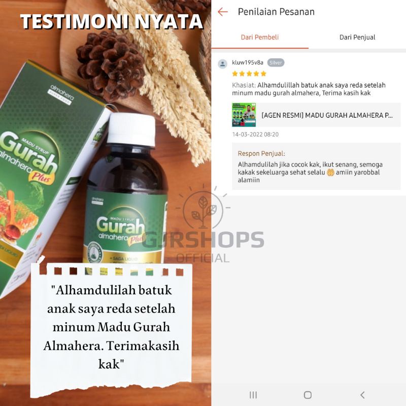 [AGEN RESMI] MADU GURAH ALMAHERA PLUS 1000% ORIGINAL Obat Sesak Nafas Batuk Menahun Sinusitis Bronkitis Asma Radang Tenggorokan Flu Batuk Kronis Batuk Berdahak Lendir TBC Mendengkur Flu Kronis Batuk Infeksi paru paru dan keluhan lainnya-6