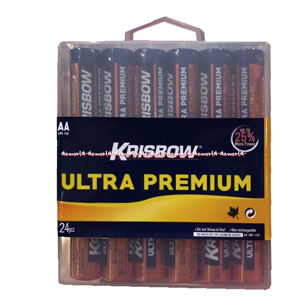 Krisbow Ultra Premium AA 24 Pcs Baterai A2 Box Batrai Battery AA Batrai Remote Kris Batery Ultrapremium Dengan Kotak Isi 24pcs