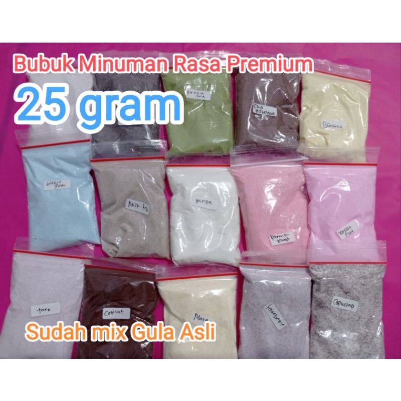 

Bubuk Minuman rasa isi 25gram kualitas premium / Powder Drink kekininan / sudah mix gula