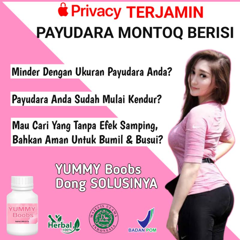 YUMMY BOOBS Pembesar payudara dan bokong ampuh permanen BPOM 100% TERBUKTI pembesar payudara ampuh p