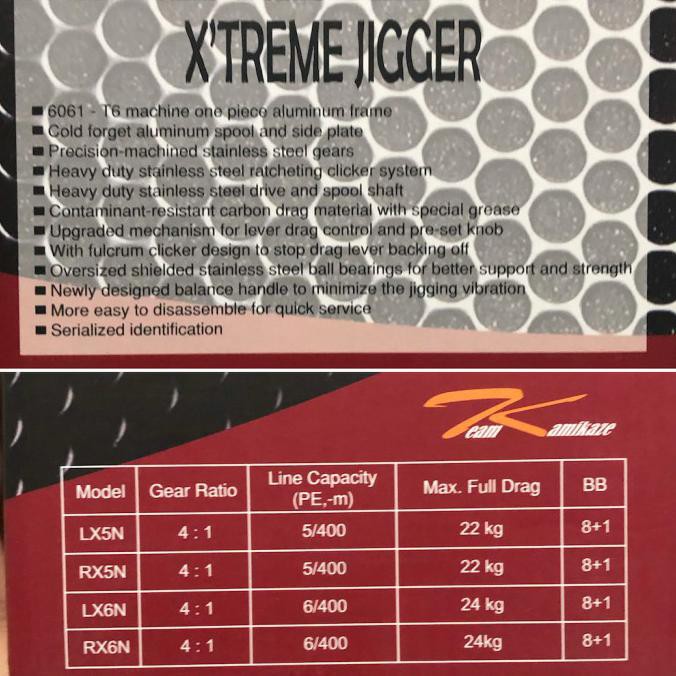 Fishing Reel Kamikaze Extreme Jigger Rx 5 Lx 5 - Rx Tangan Kanan