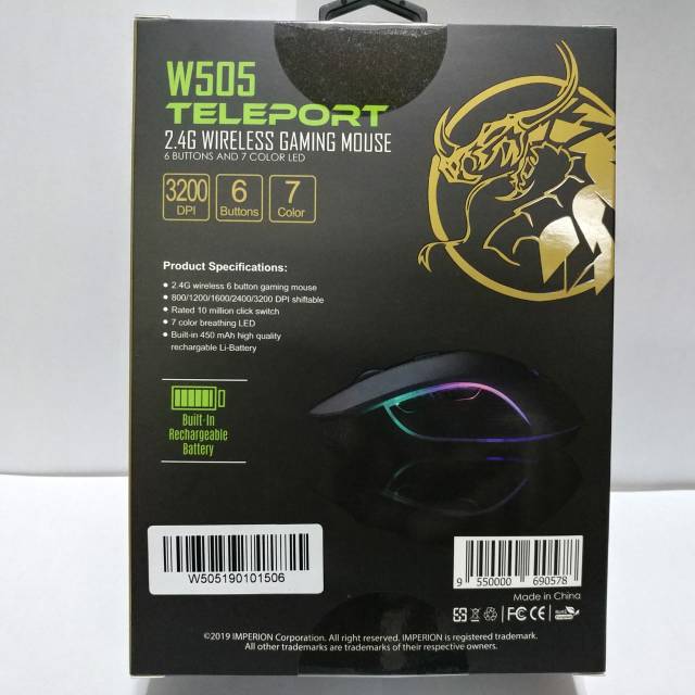 Imperion Gaming Mouse Wireless W505 Teleport Rechargeable