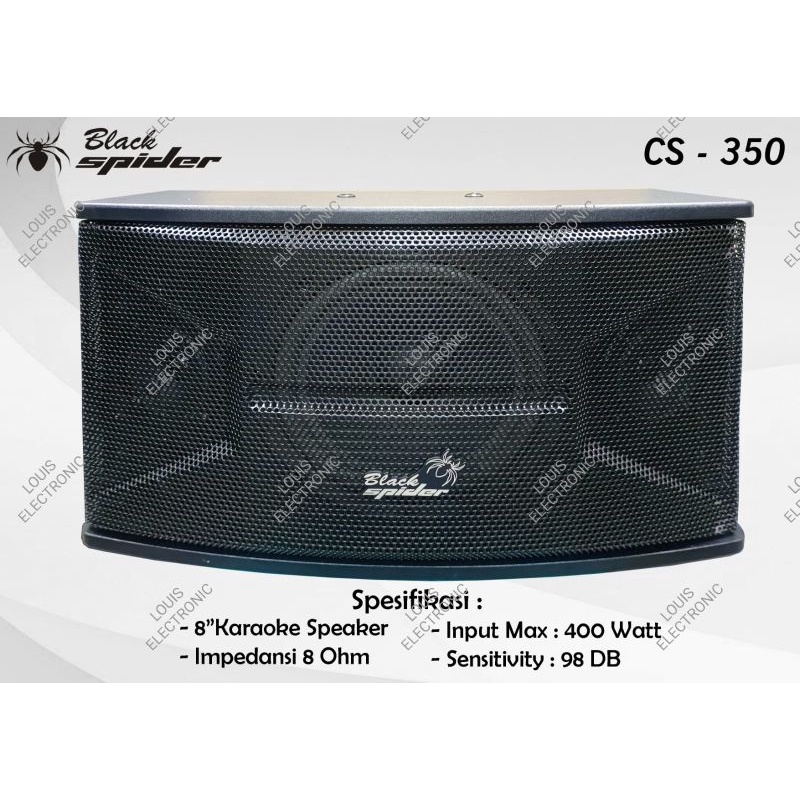 Speaker Pasif 8 Inch Black Spider CS350 CS 350 ORIGINAL ( Sepasang )