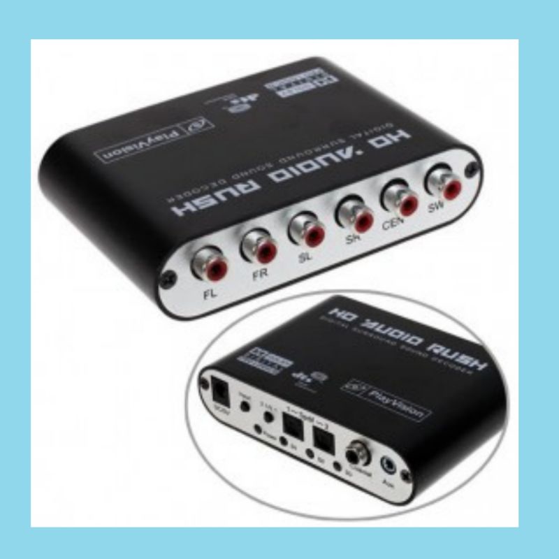 DTS / Dolby AC3 Decoder to Active Speaker 5.1 Converter  - Black