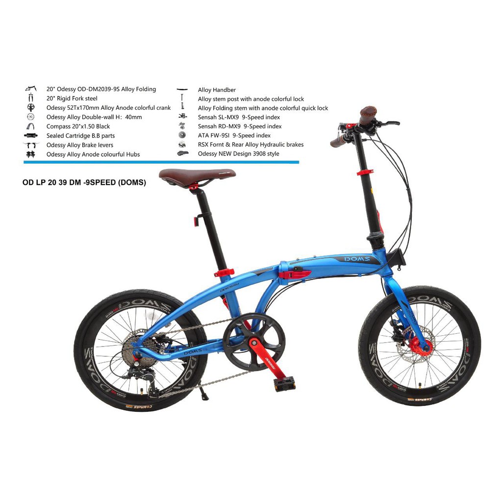 Sepeda Lipat  Folding Bike 20 Odessy Doms 9 Speed