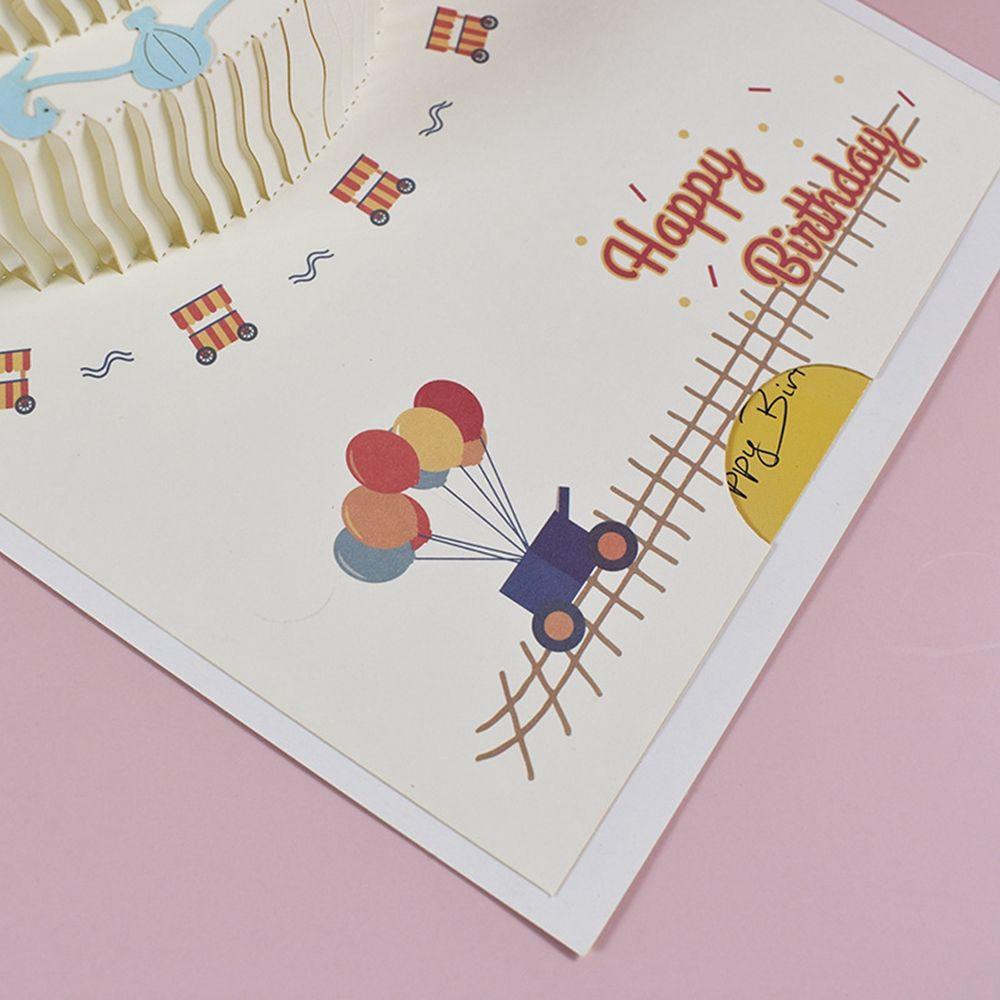 [Elegan] Kartu Ucapan Pop-Up Istri Suami Kue Ulang Tahun Happy Birthday Postcards Dengan Undangan Amplop