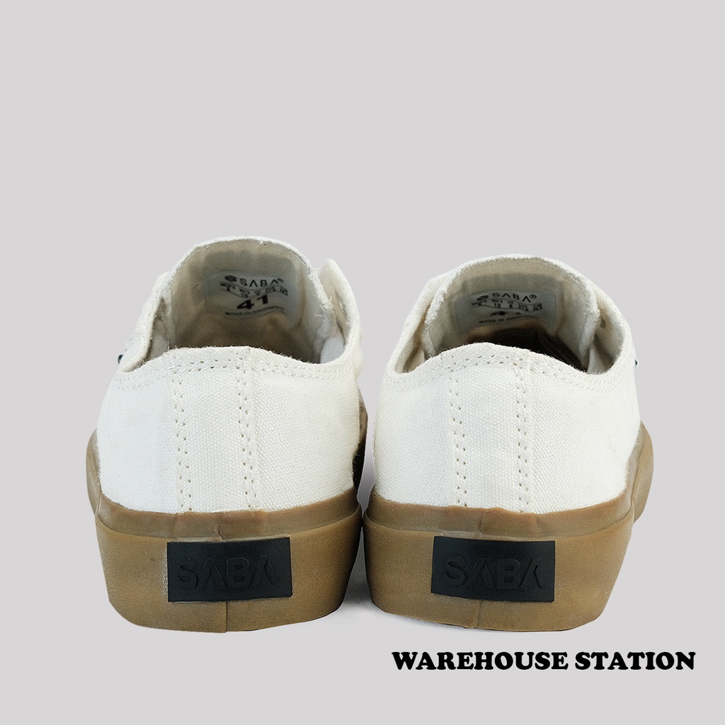 SABA Basic Low Off White Gum - Sepatu Sneakers Casual Pria Wanita