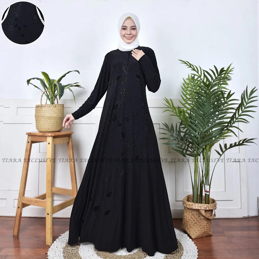 Ready Gamis Hitam Jersey Korea Premium//Baju Muslim Terbaru//Dress Wanita muslim/gamis Hitam Termurah/pakaian wanita/baju muslim/gamis/terbaru/termurah