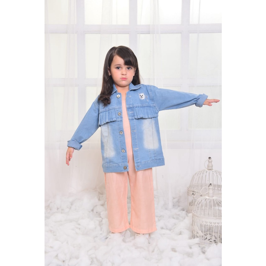 JAKET ANAK PEREMPUAN BAHAN DENIM USIA 2-5 TAHUN