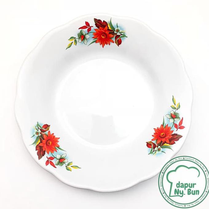 Piring Bunga Orange / Lucky Fine / Piring Makan / Ukuran 21cm