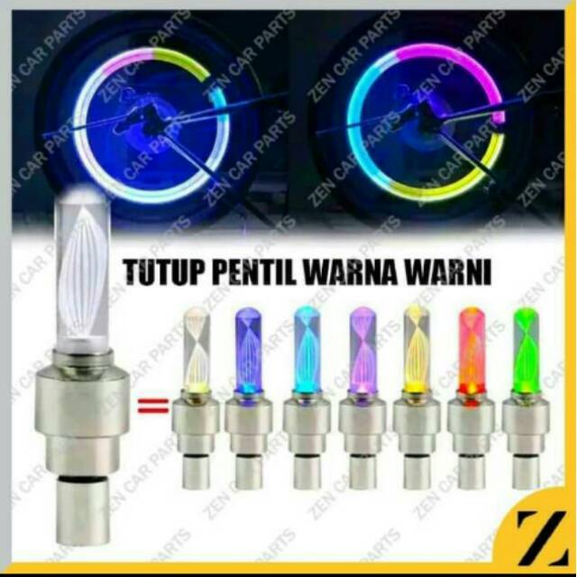 Tutup Pentil Led 7 Warna Motif Rainbow