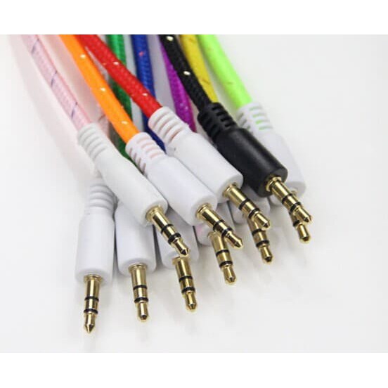 Cabel Cable Kabel aux to aux 1m 1 meter Tali sepatu  Jack 3.5MM audio 1 in 1 hp speaker portable