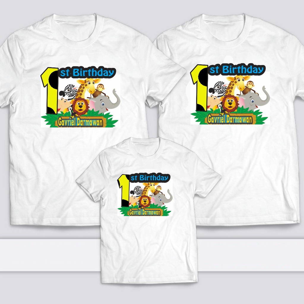 ZOO THEMES KAOS BIRHTDAY FAMILY CUSTOM GATHERING TERMURAH