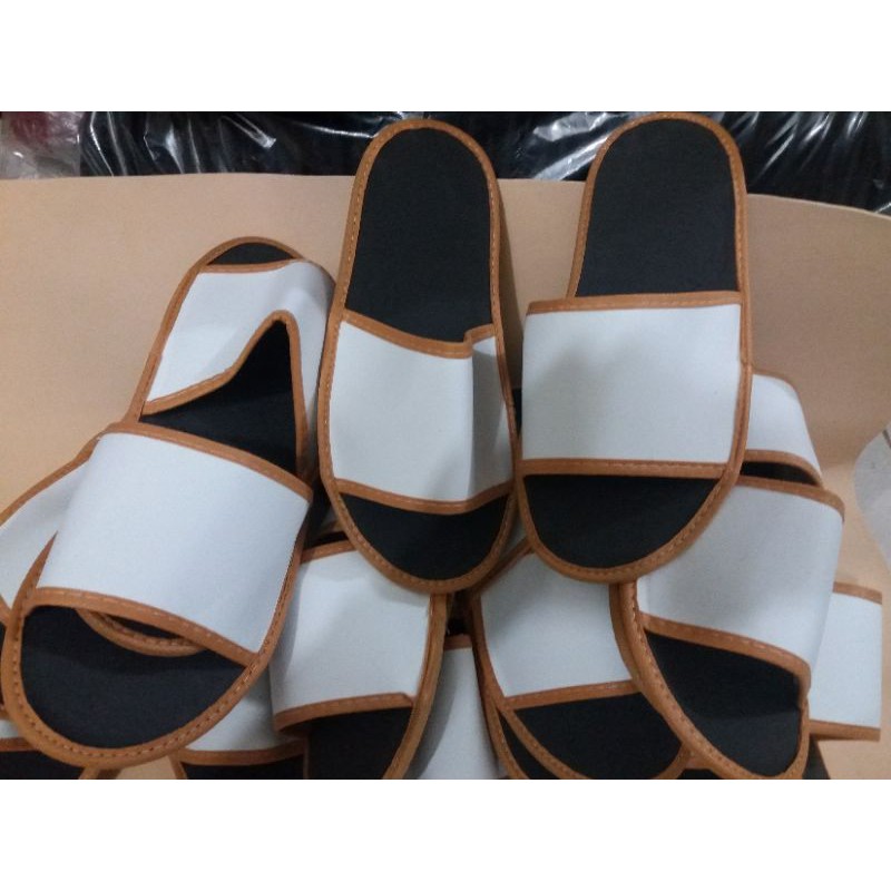 COSTUM SABLON SANDAL LANTAI /HOTEL SEPOND 4 ML MIN ORDER 100 PASANG-Hitam list coklat
