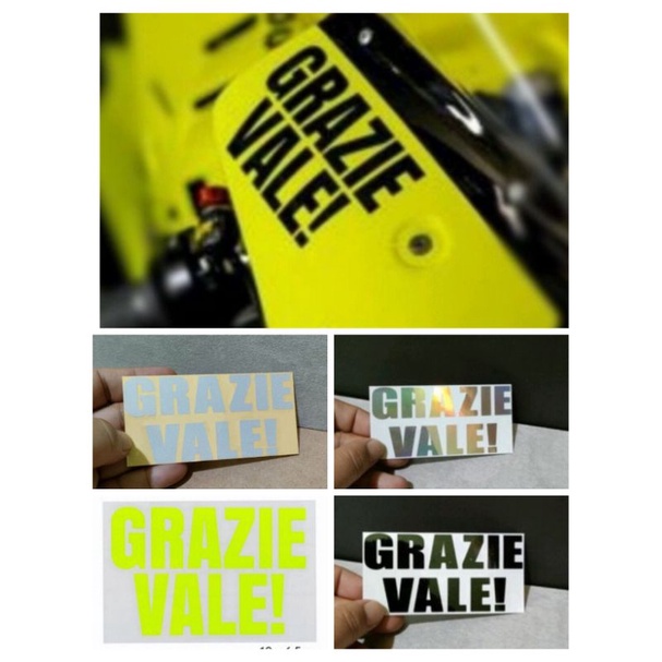 stiker motor stiker cuting logo grazie vale! viral kekinian anti air