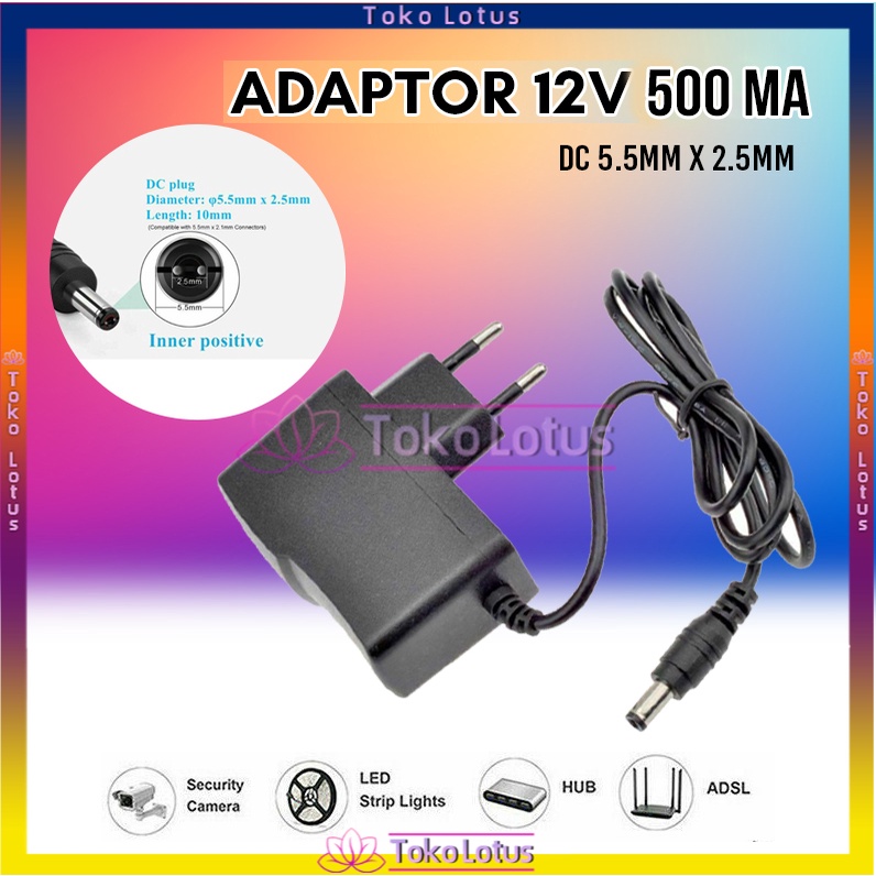 TERBARU!!! ADAPTOR DC 12V 2A [500mA]  MURNI TRAFO POWER SUPPLY UNTUK LAMPU STRIP ALL CCTV DVR HDD ADP PSU BNC DRAT [Bisa bayar ditempat]