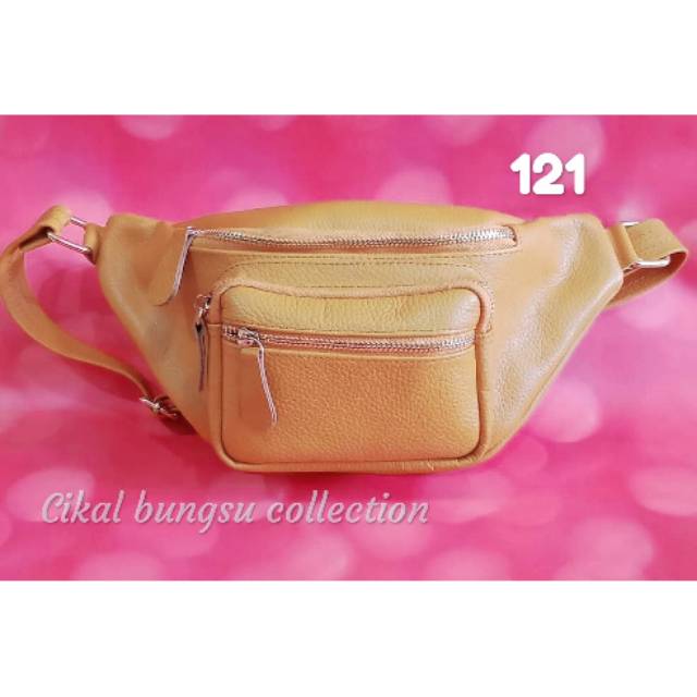 Promo Tas pinggang Kulit asli,  Papirut Asli Garut Selempang Fashion Wanita MDL 121 (Bisa Request Wa