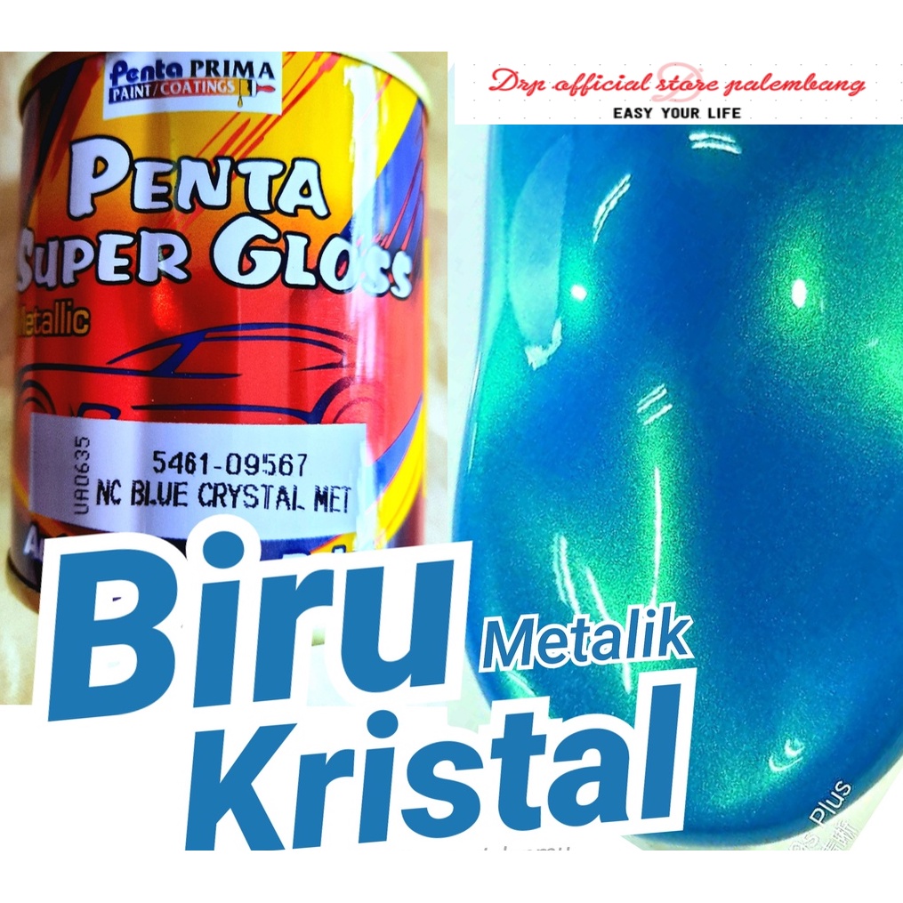 Cat Biru Kristal Penta Super Gloss NC Blue Crystal Met Metallic Metalik Metalic Cristal Cat