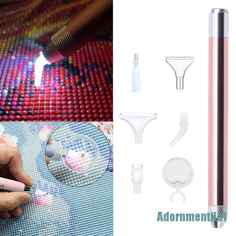 [AdornmentNo1]Diamond Painting Pen Lighting Point Drill Pen with Magnifying Glass Craft Tool