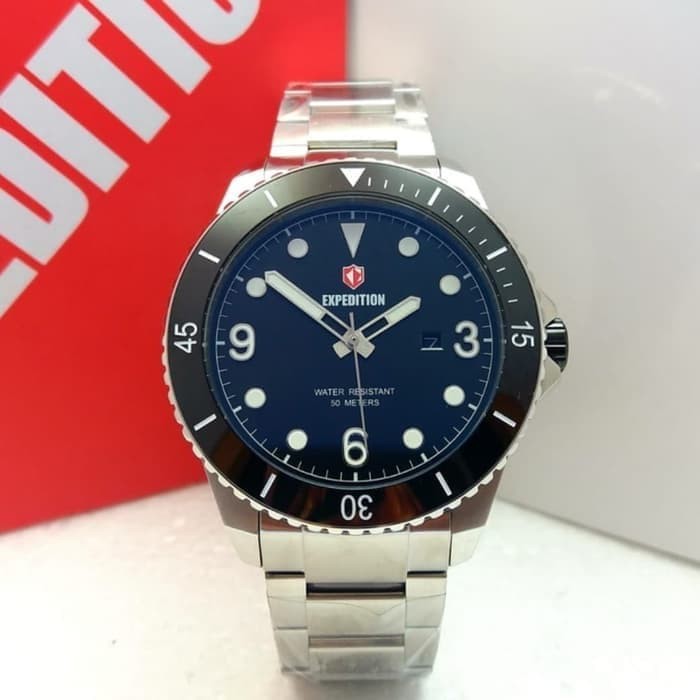 JAM TANGAN PRIA EXPEDITION E 6792 E6792M 6792M SILVER BLACK ORIGINAL