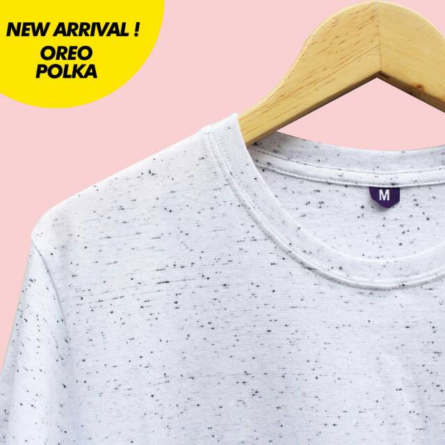 Kaos Polos Putih bintik Hitam Oreo kaos OREO POLKA Kaos Polos Putih bintik Hitam Oreo kaos OREO POLKA