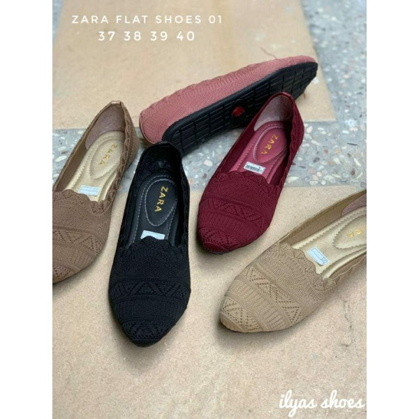 Flat Shoes Bahan Rajut
