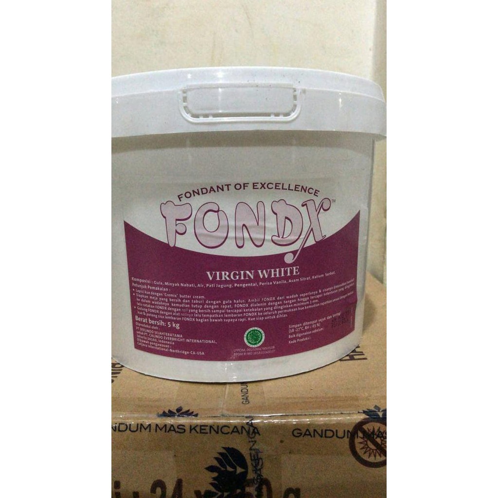 

31.87-Kue- Fondant Fondx Virgin White 5 Kg Fondant Warna Putih Pail -Terlengkap-Termurah-Dijamin.