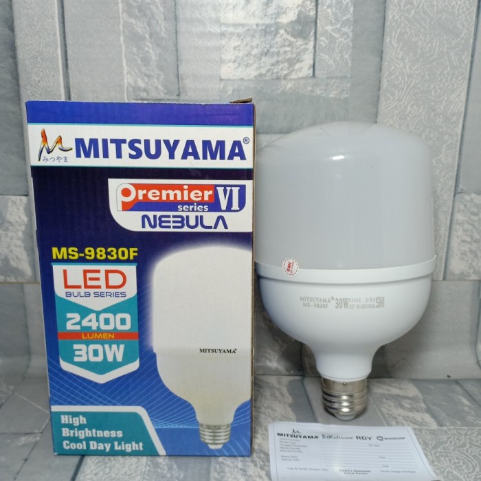 Bohlam lampu LED 30 watt MS 9830F Mitsuyama Nebula Premier SNI series VI 2400 lumes super terang dan hemat energi MURAH BERKUALITAS