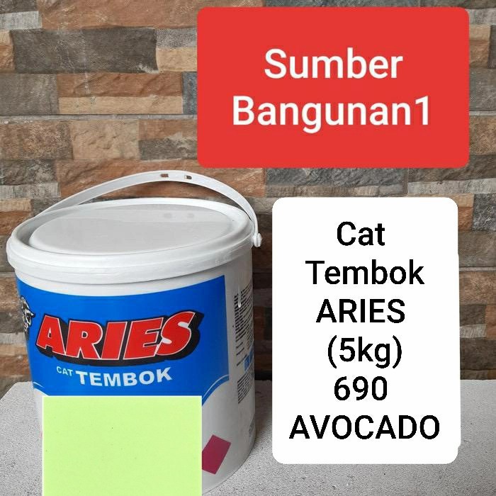 Cat Tembok ARIES 5kg 690 AVOCADO warna hijau dinding murah 1 gallon