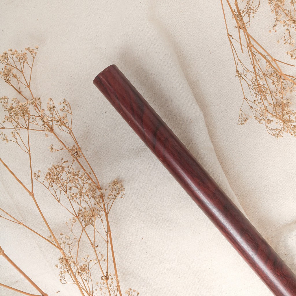 BENISONMART | ROLLET BESI GORDEN MOTIF SERAT KAYU DARK BROWN MURAH