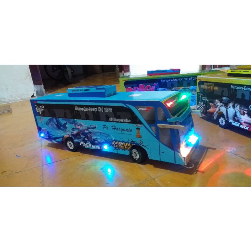 MINIATUR BUS OLENG FULL LAMPU