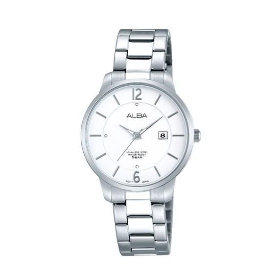 ALBA AH7F59 ORIGINAL Jam Tangan Wanita Original AH7F59X1 Date Silver Water Resistant