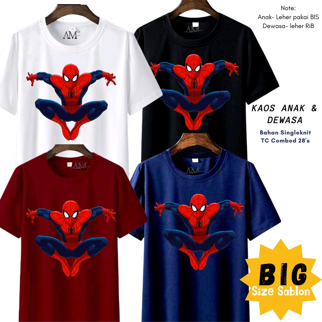 BIG! BAJU ANAK COWOK 3-12 Tahun - Remaja - Dewasa - JUMBO SPIDER MAN FLY (Gambar Besar)