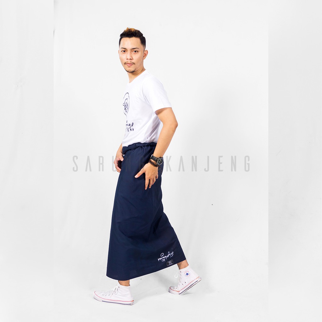 SARUNG KANJENG| SARUNG PURE NAVY|SARUNG POLOS BIRU NAVY ORIGINAL