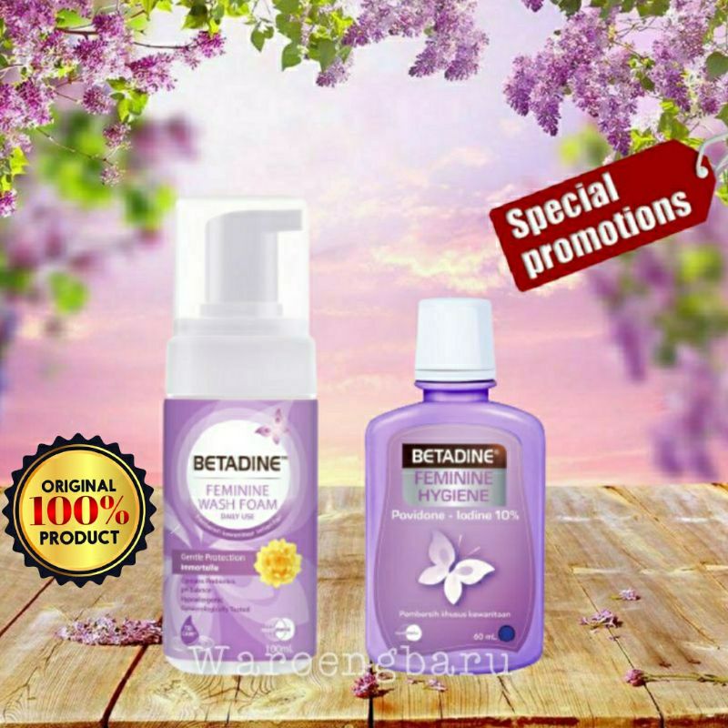 BETADINE Feminine Hygiene Sabun Pembersih kewanitaan 60 ml - Wash Foam 100 ml