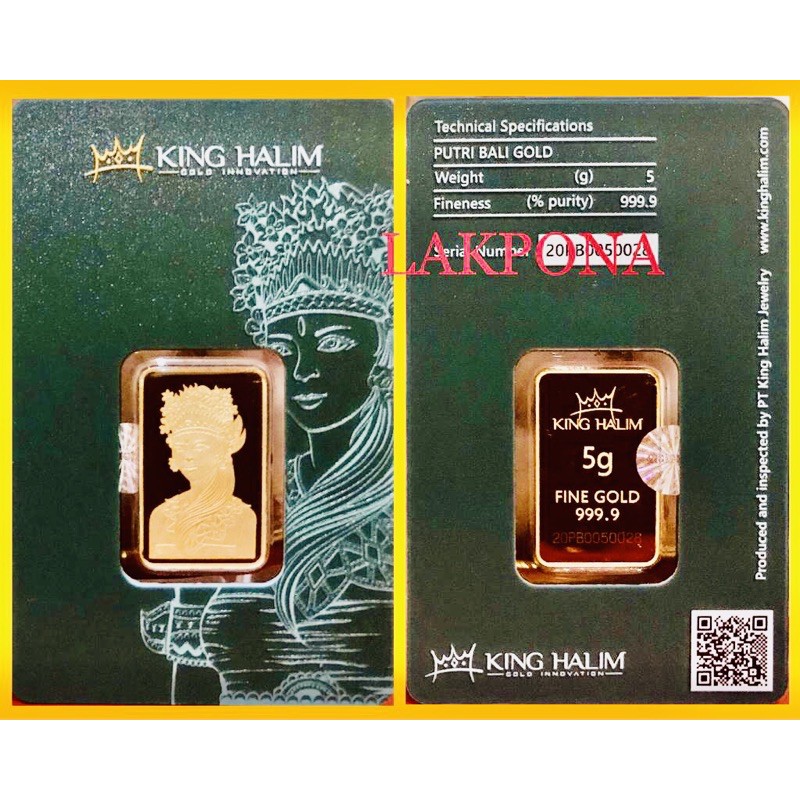 King Halim Putri Bali kemasan press hijau 5gr dijamin keasliannya